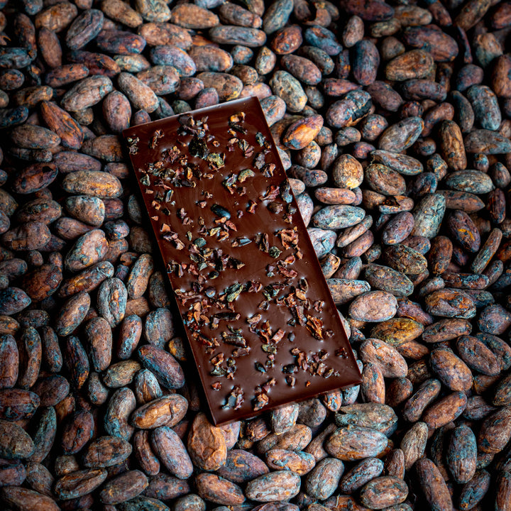 Artisan Chocolate Making Adding Cocoa Grits In The Melanger Stone