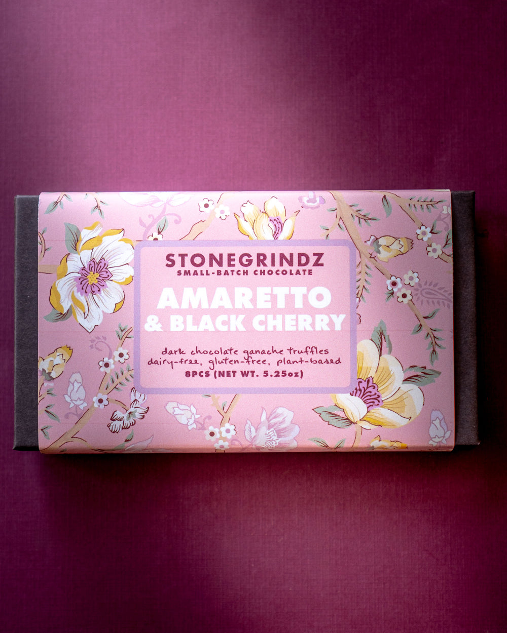 Box of 8 Cherry Amaretto dark chocolate ganache truffles