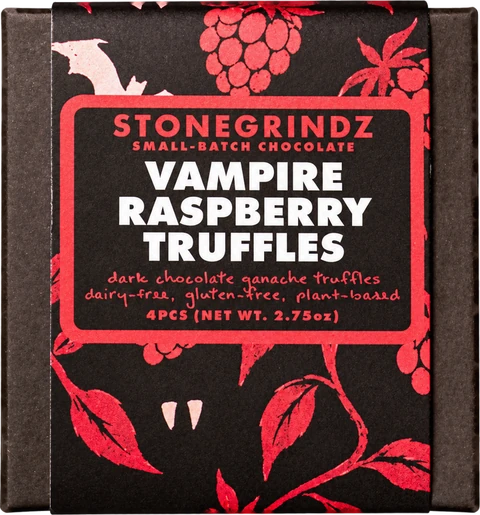 Vampire Raspberry Truffles, box of 4